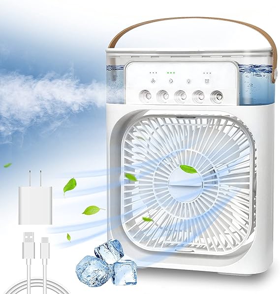Ventilador 3 en 1 - Enfriador de Aire, Humidificador y Luz de Noche - Mini Cooler™